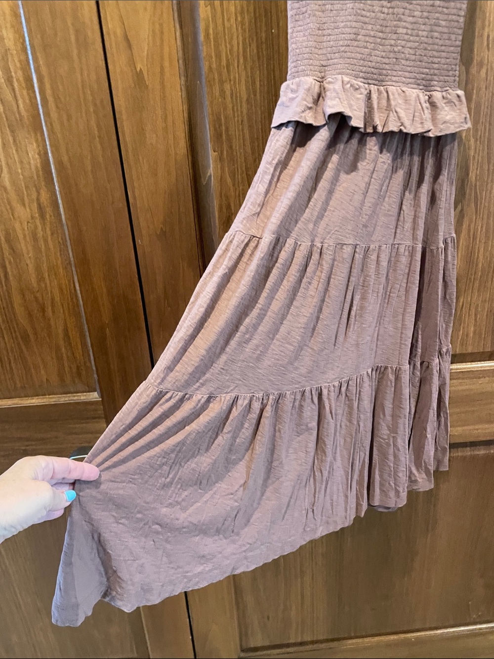 Nation LTD Fabienne Fused Ruffle Ruched Dress Mojave Brown Fairy Size XS - Picture 8 of 14